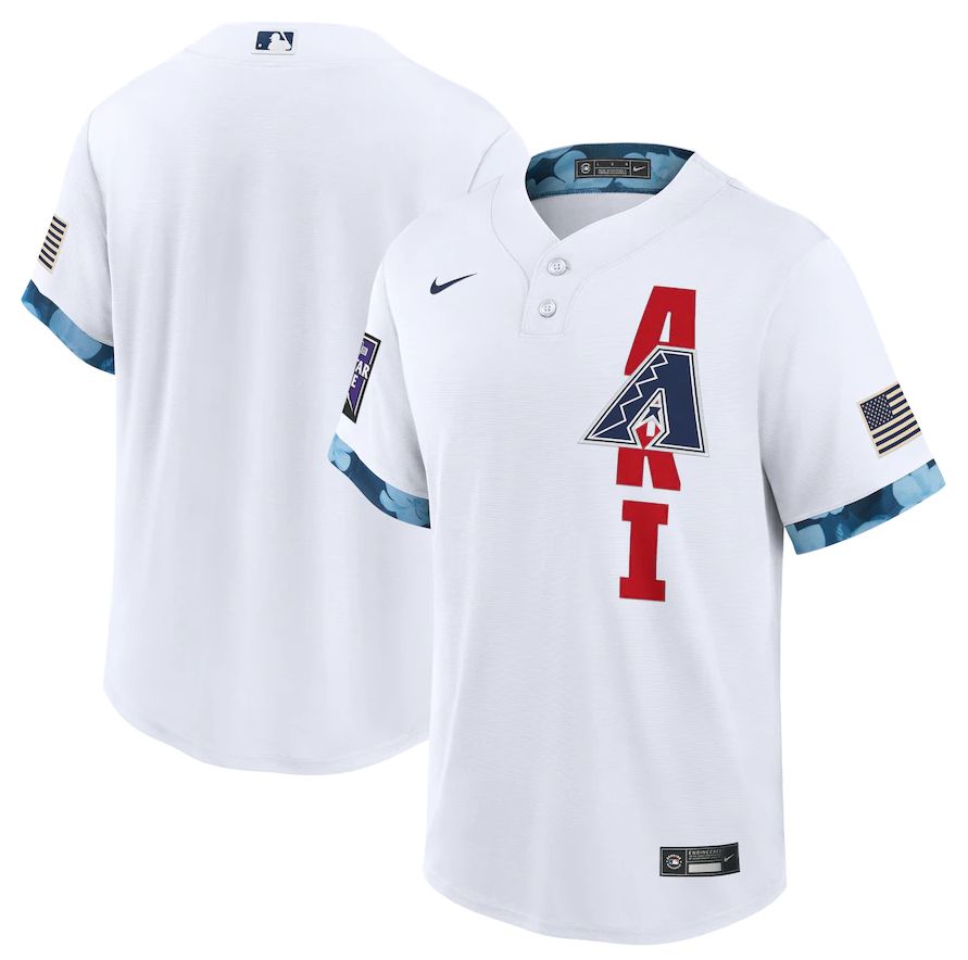 Men Arizona Diamondback Blank White 2021 All Star Game Nike MLB Jersey->arizona diamondback->MLB Jersey